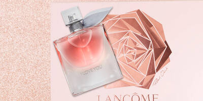 Perfume bottle engraved with I love You as a holiday gift for her