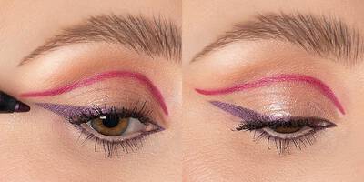 Creative Inner Corner Eyeliner Look with Long Lashes